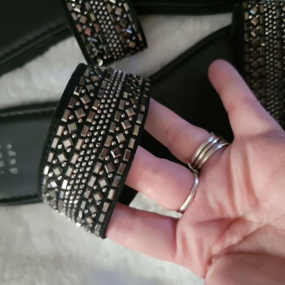 Z Black and Silver Embellished Sandals - Picture 2 of 4